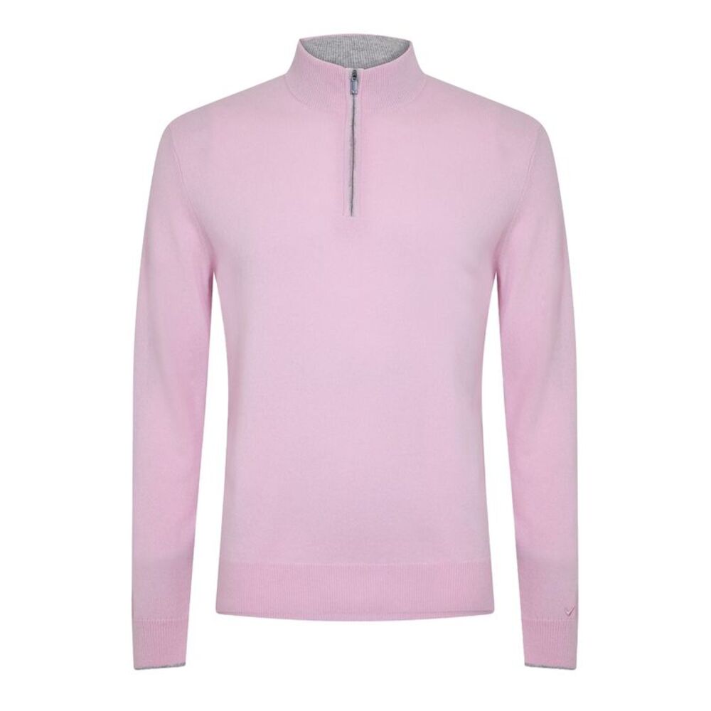 Callaway Mens Zip Neck Sweater Top / Pink